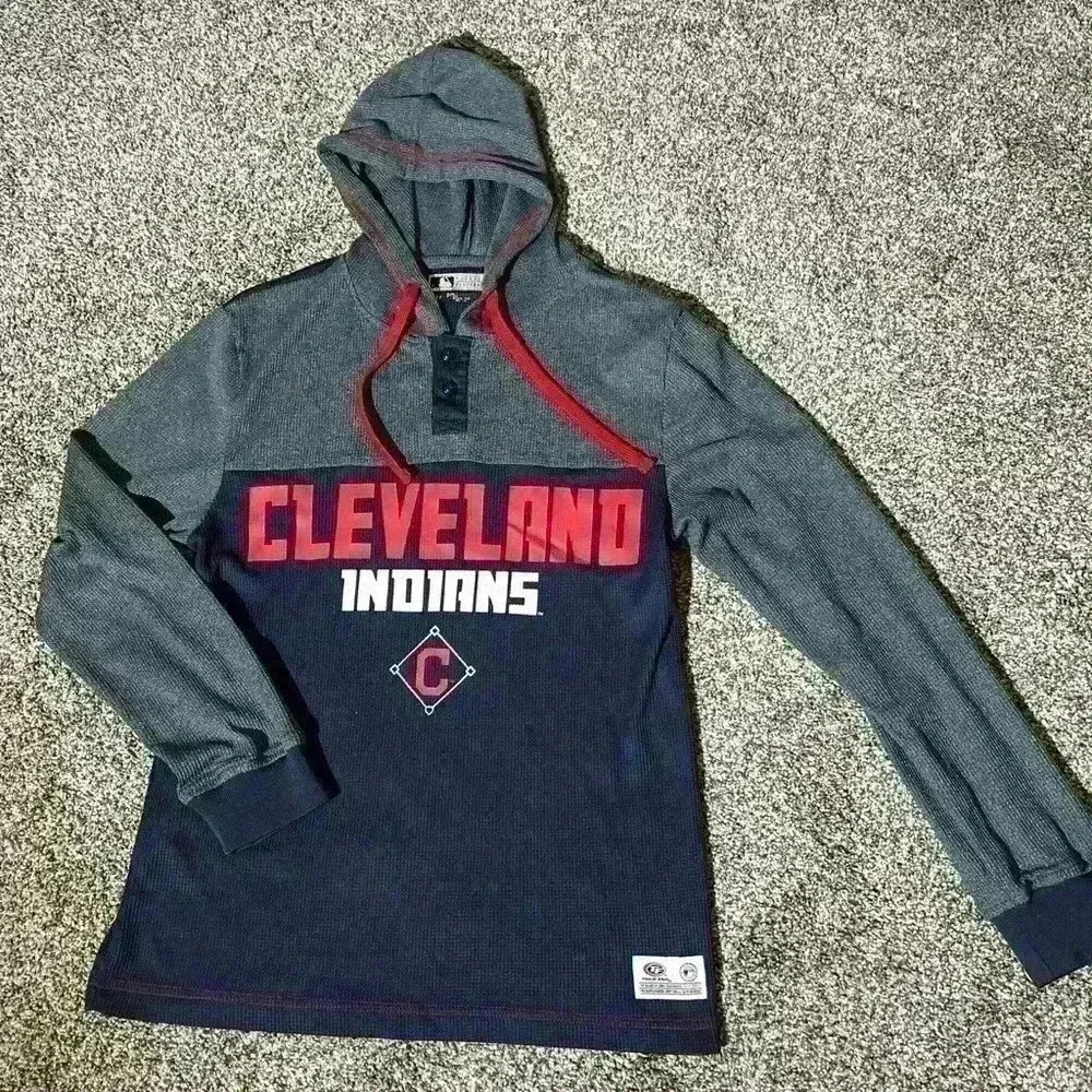 Cleveland Indians Thermal Hoodie Genuine MLB True Fans Series size S-note